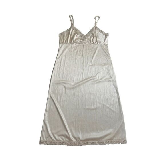 L’eggs  Slip Nightgown Ivory Lace Dress Beige Size S - Picture 5 of 8